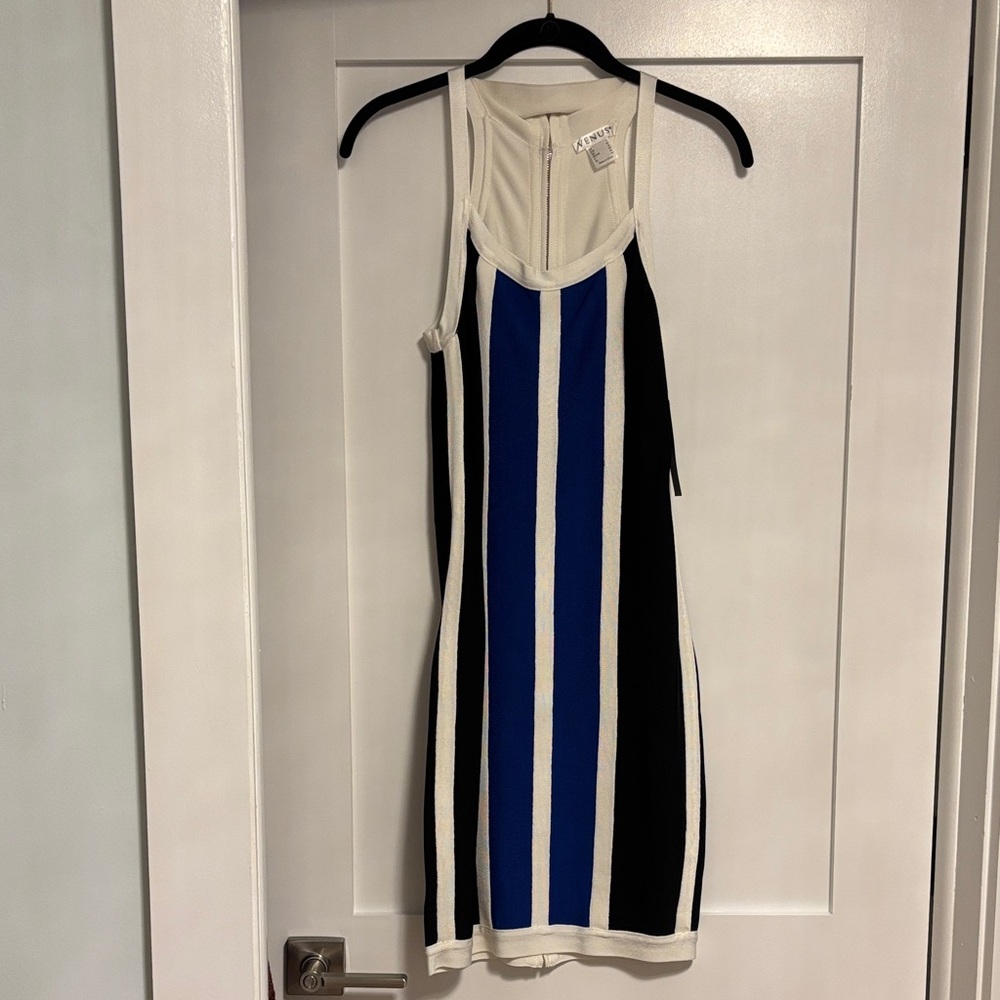 Lovers + Friends Striking Black and Blue Mini Dress